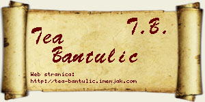 Tea Bantulić vizit kartica